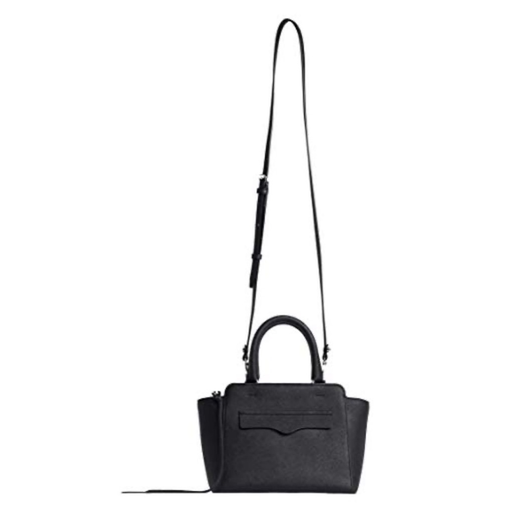 Rebecca Minkoff Leather Crossbody Bag Mini Tote Adjustable Neutral Purse